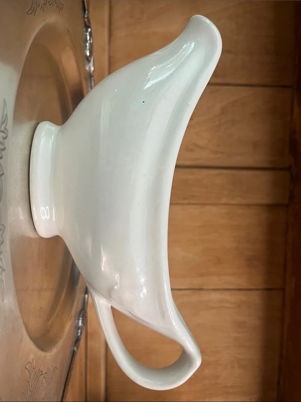 VTG-TEPCO U.S.A. China, White Ironstone,Gravy boat. (30’s-68’) Rare LionHead.